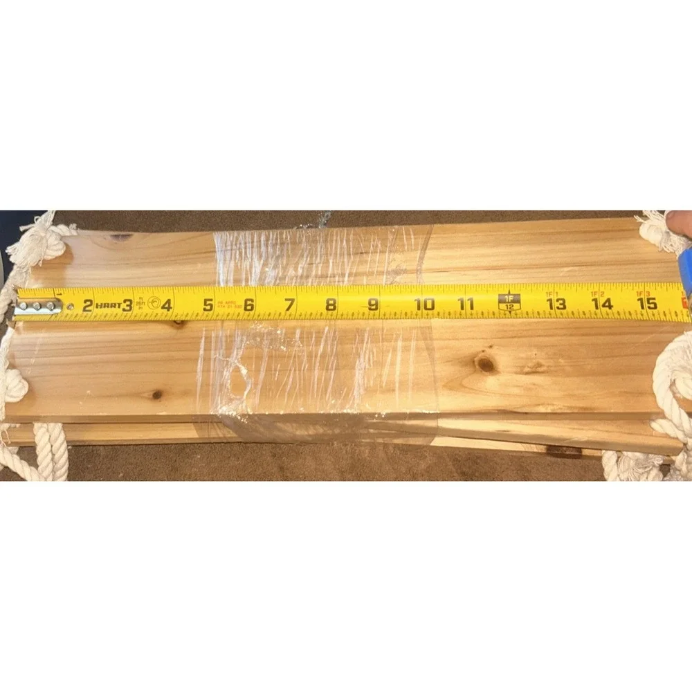 4 Wooden Hanging Rope Shelves Wall Swing Shelf Plant Flower Storage Home Decor